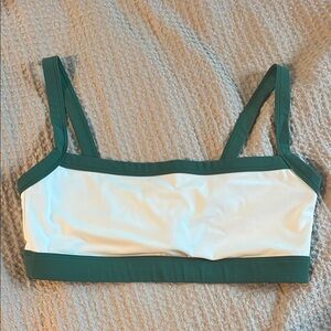 Splits59 White and Green Sports Bralette